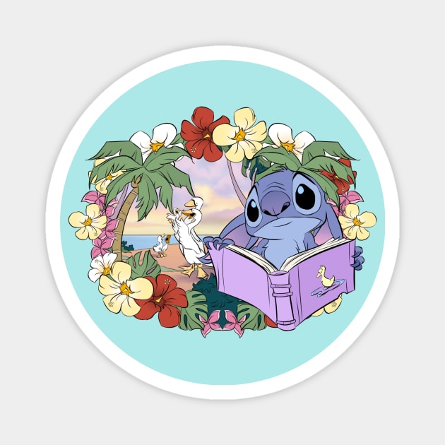 Stitch Longing Magnet by Drea D. Illustrations